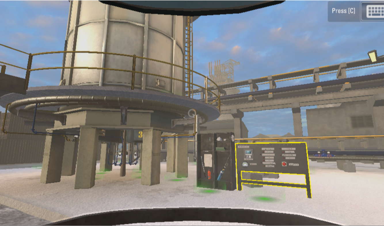 View of the simulation playback in the custom desktop app.